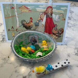 Easter Holiday Decor Set with Chick and Duckling